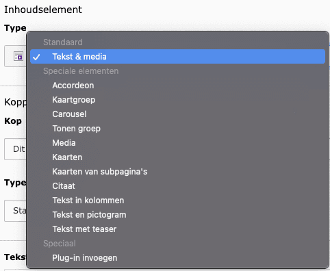 Pagina eigenschappen